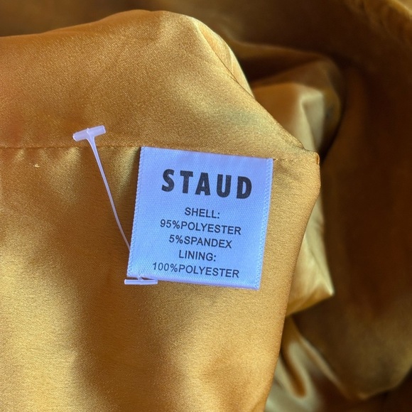 STAUD Madden Velvet Blazer In Ocher Size L - Picture 10 of 13